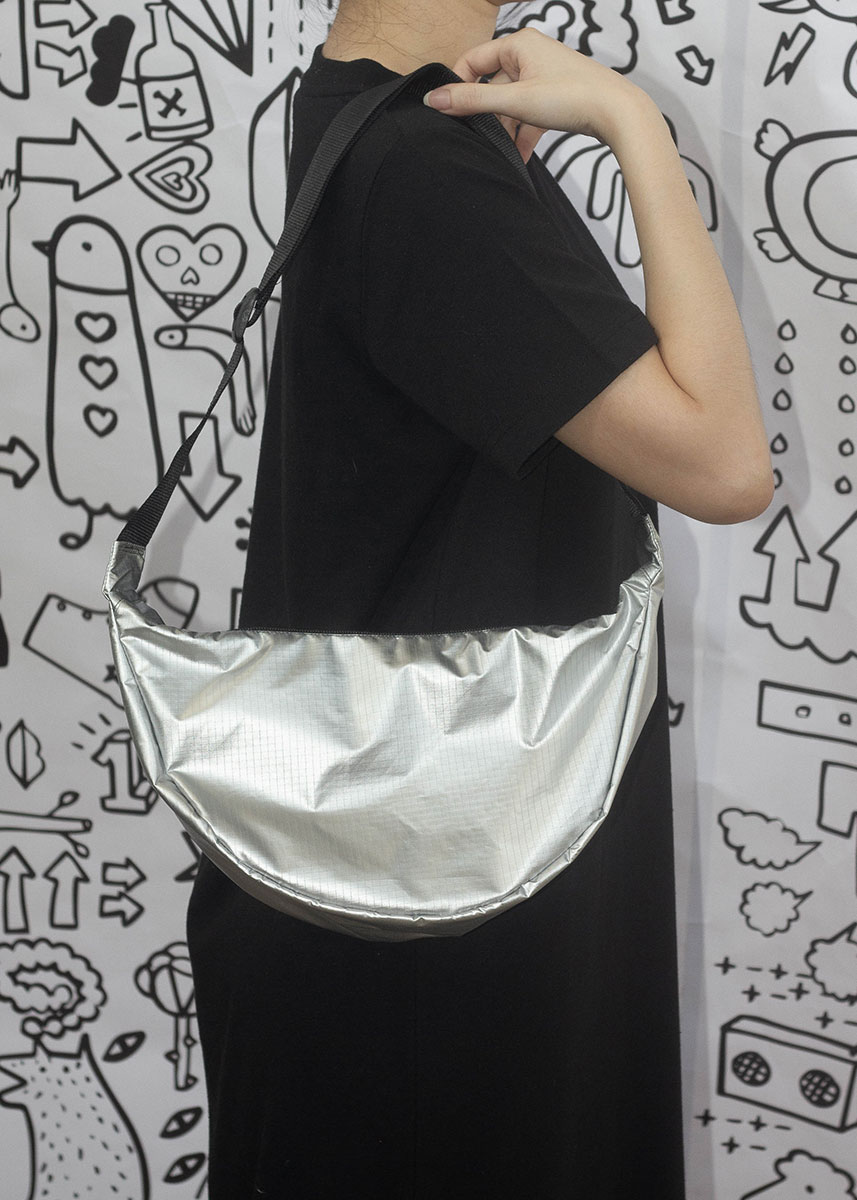 Silver Metallic Crossbody Bag