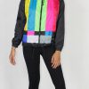 Tv Color Bar Windbreaker Jacket Women Front
