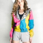 Yellow-Pink-Silver-Hood-Windbreaker-Women