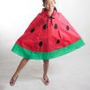 Kids watermelon rain poncho red front