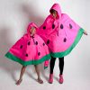 Kids watermelon rain poncho pink with momy