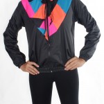 Patchwork Pink Orange Blue Hood Windbreaker Women F
