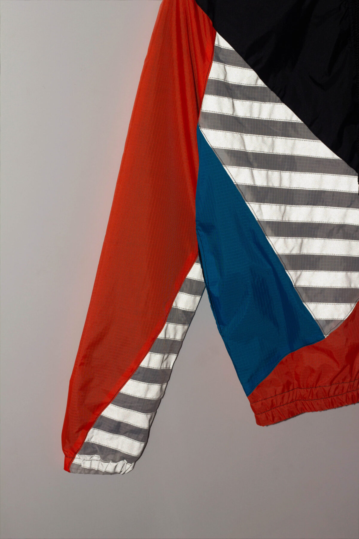 Black Hood Orange Blue Windbreaker Jacket