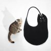 Black cat canvas tote bag with cat