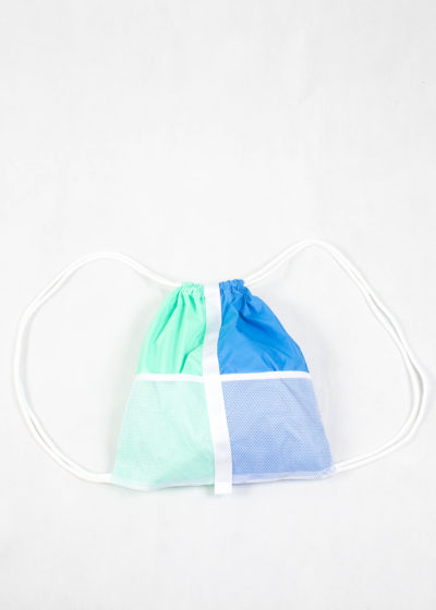 Pastel drawstring backpack green front