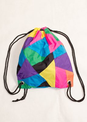 Patchwork Colorful Drawstring Backpack Front