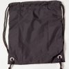 Black Patchwork Drawstring Backpack Back