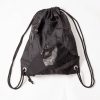 Black Patchwork Drawstring Backpack Front