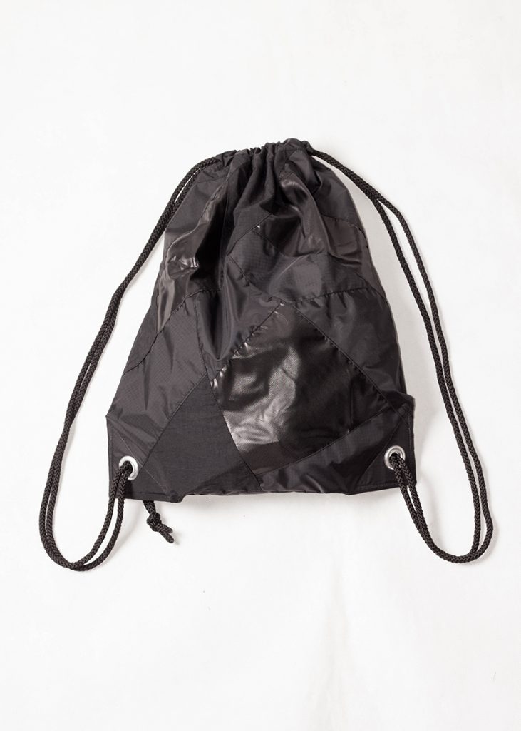 Black Patchwork Drawstring Backpack