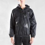Black Patchwork Hooded Jacket Men Front