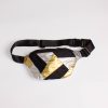 Gold and Silver Patchwork Fanny Pack Black 2