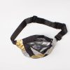 Gold and Silver Patchwork Fanny Pack Black 3