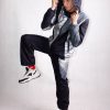 Silver and Black Windbreaker Tracksuit