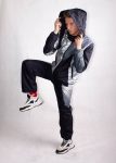 Silver and Black Windbreaker Tracksuit