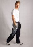 Black Gray and Silver Windbreaker Track Pants 2