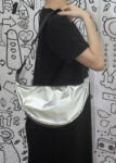 Silver Metallic Crossbody Bag