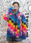 Vibrant Colorful Pixel Mosaic Windbreaker Jacket