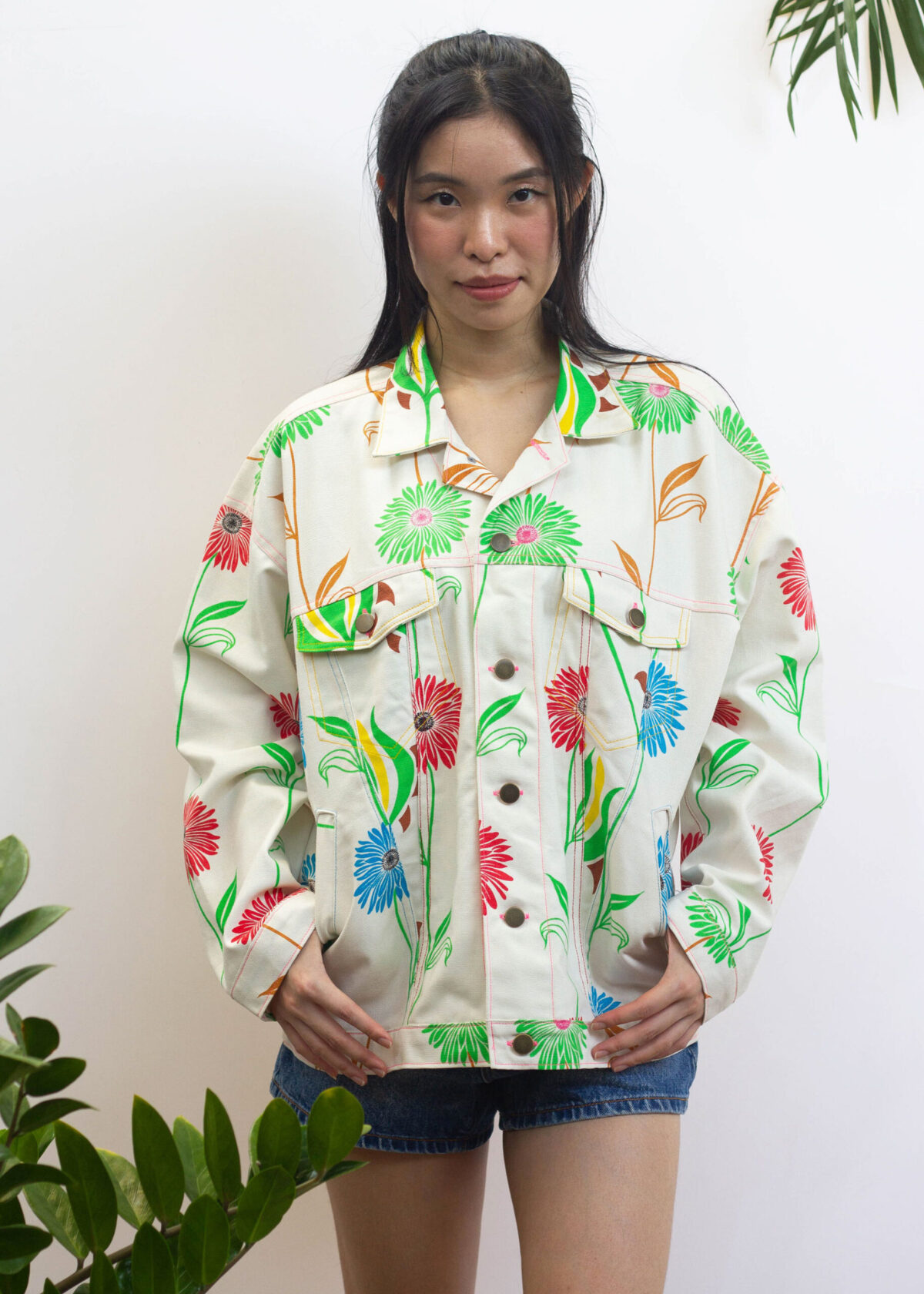 Mixed Floral Canvas Jacket