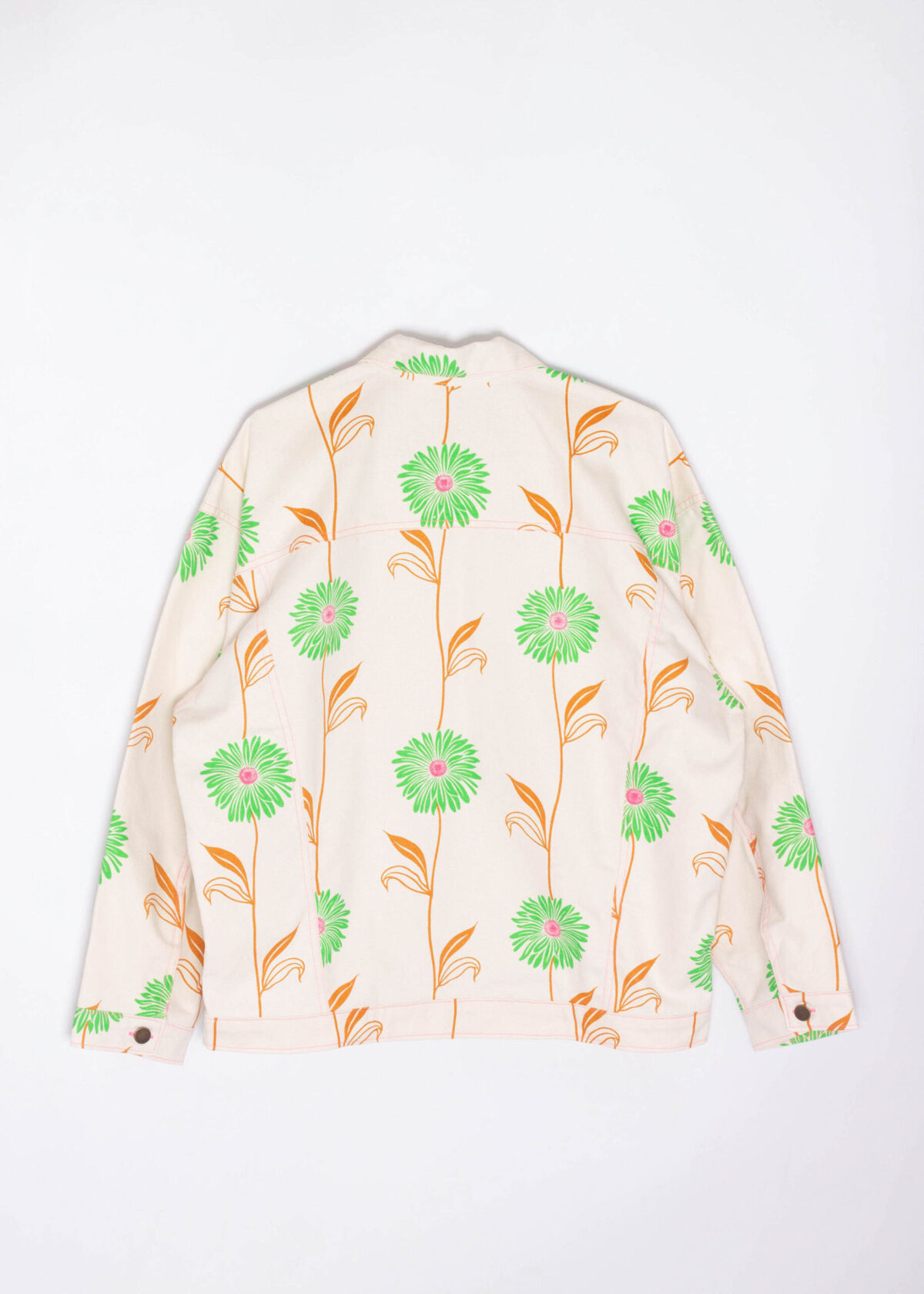 Green Pink Floral Canvas Jacket